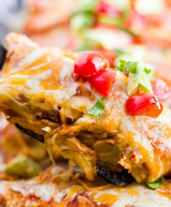 Chicken enchilada lasagna dinner
