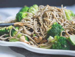 Broccoli and Lime Cashew Soba Noodles - vegan