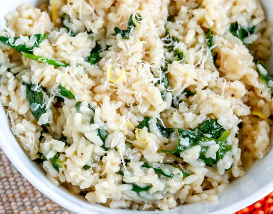 Lemon Spinach Risotto - vegetarian/gf