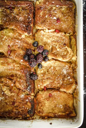 Blueberry Cream French Toast Casserole