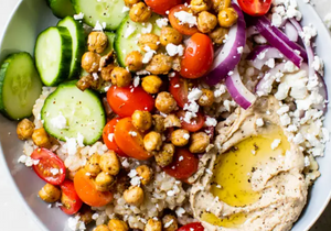 Mediterranean Hummus Bowl Dinner- vegan