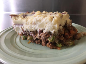 Beef Shepard’s pie with Pumpkin cheesecake bites