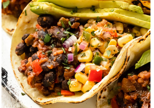 Black bean and corn tacos